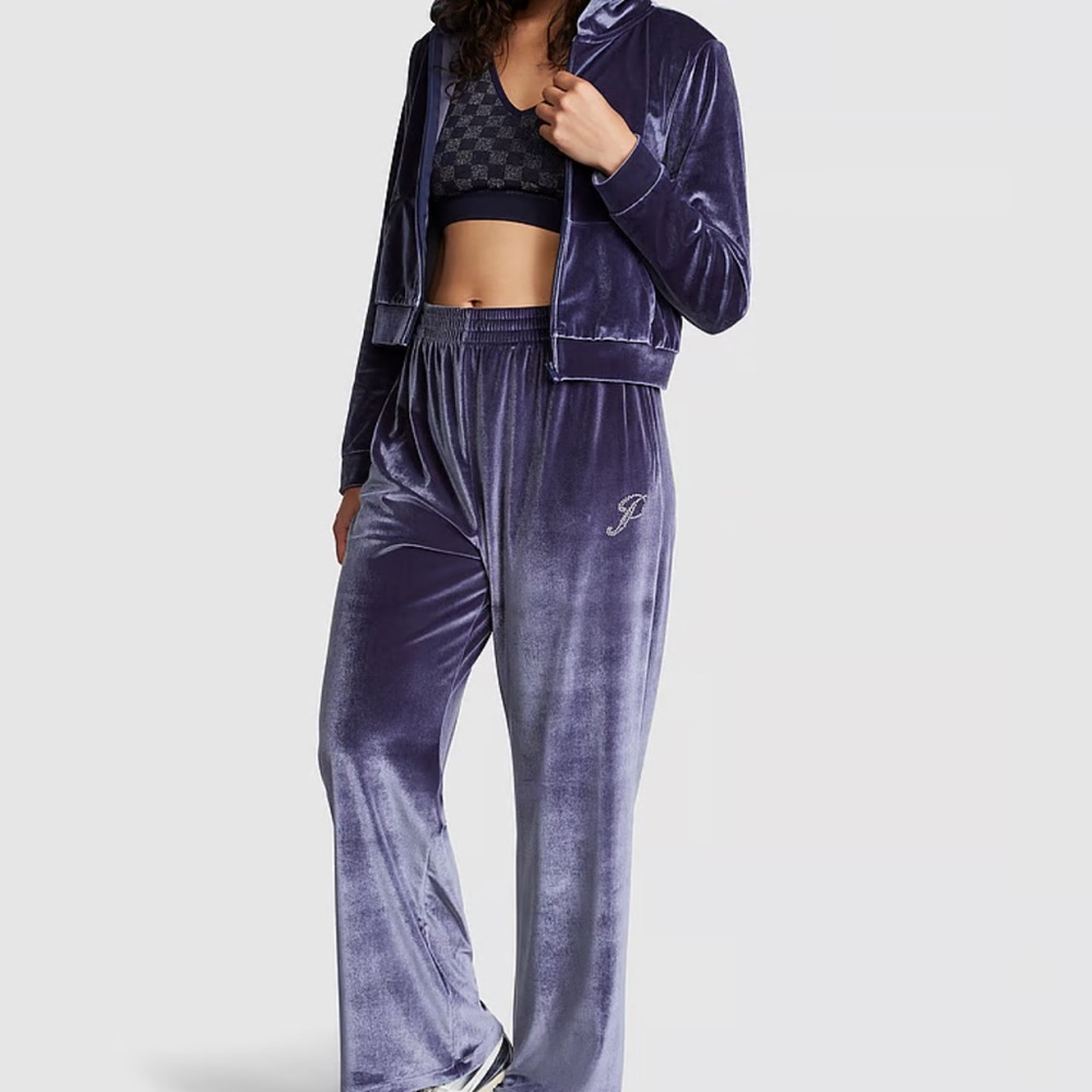 PINK shine velour tracksuit